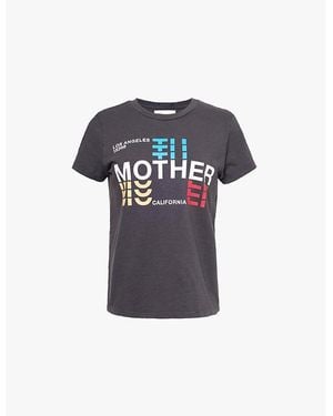 Mother Glitch The Sinful Graphic-Print Cotton-Jersey T-Shirt - Blue