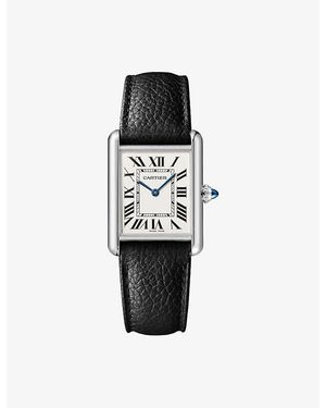 Cartier Tank Must Large And Leather Quartz Watch 33.7Mm - Black