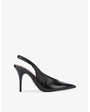 Steve Madden Amdromeda Leather Sling-Back Courts - Black