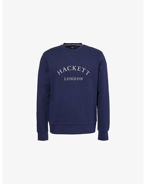 Hackett Heritage Crewneck Cotton-Jersey Sweatshirt - Blue
