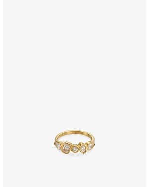 Indigo Lune Nova 18Ct Plated Stainless Steel Ring - Metallic