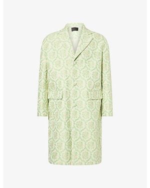 Simone Rocha Boxy Duster Jacquard Cotton-Blend Coat - Green