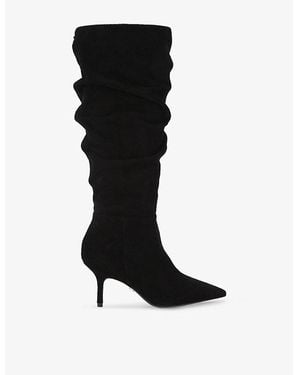 Carvela Kurt Geiger Spirit Slouch Suede Heeled Knee-High Boots - Black