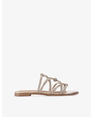 KG by Kurt Geiger Perla Flat Woven Sandals - White