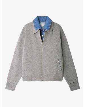 Sandro Two-In-One Wool And Cashmere-Blend Cardigan - Gray