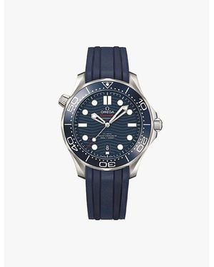 Omega 210.32.42.20.03.001 Seamaster Diver Steel And Rubber Automatic Watch - Blue