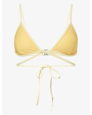 Jonathan Simkhai Harlen Tie-Front Bikini Top - Yellow