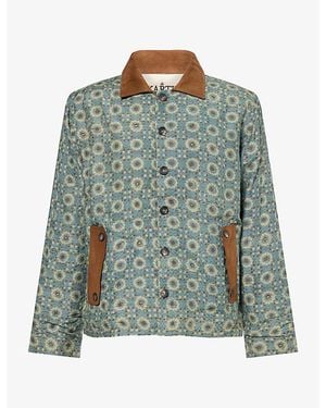 Kartik Research Block Workwear Silk-And-Suede Jacket - Green