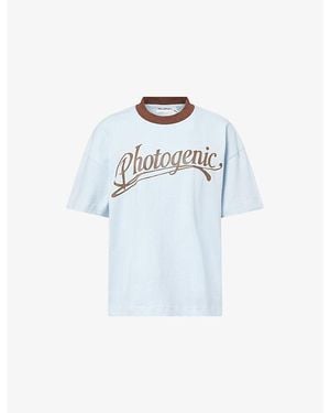 Sisters & Seekers Photogenic Oversized Cotton T-Shirt - Blue