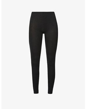 Hanro Woollen Mid-Rise Wool-Silk Blend Leggings - Black
