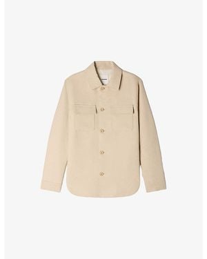 Sandro Patch-Pocket Relaxed-Fit Woven Overshirt - Natural