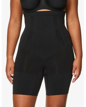 Spanx Oncore High-Waist Mid-Thigh Stretch-Jersey Shorts - Black