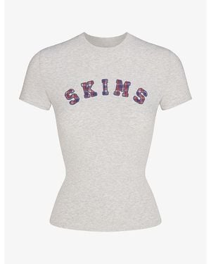 Skims Brand-Appliqué Slim-Fit Cotton-Jersey T-Shirt - White