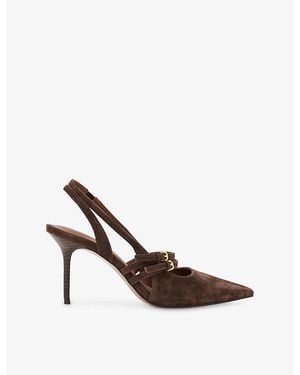 Reiss Beatrice Suede Courts - Brown
