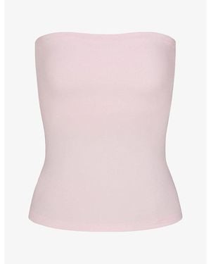 Skims Strapless Slim-Fit Cotton-Jersey Tube Top - Pink