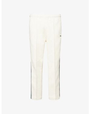 Lacoste Logo-Patch Side-Stripe Cotton-Blend Track Jogging Bottoms - White