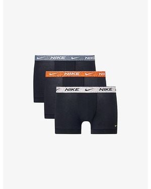 Nike Essential Pack Of Three Cotton-Stretch Trunks - Blue
