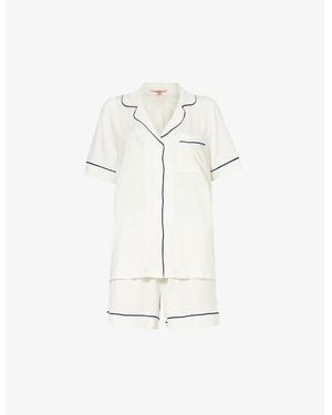 Eberjey Gisele Relaxed-Fit Stretch-Woven Jersey Pyjama Set - White