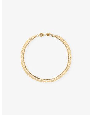 Astrid & Miyu Duo 18Ct-Plated Brass And Cubic Zirconia Chain Bracelet - Metallic