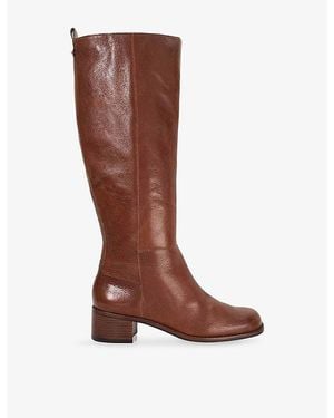 Dune Turner Leather Knee-High Boots - Brown