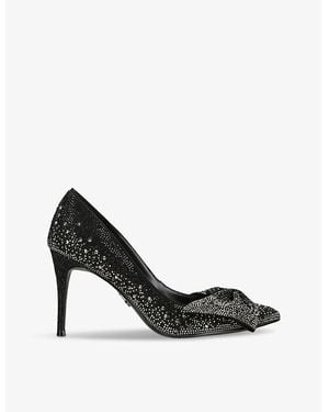 Steve Madden Luscious Bow-Front Diamante-Embellished Heels - Black