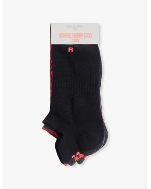 Sweaty Betty Workout Stretch-Cotton Sneaker Socks Pack Of Three - Black