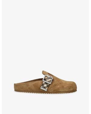 Burberry Urchin Suede Clogs - Brown