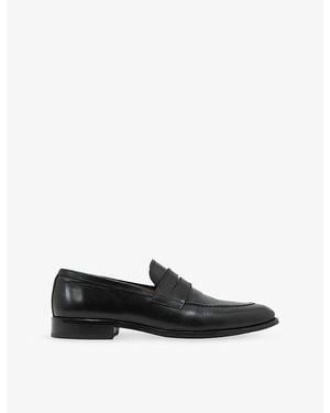 Reiss Peter Formal Leather Saddle Loafers - Black