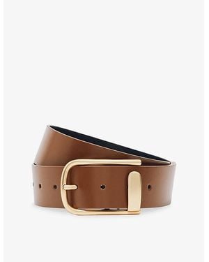 Reiss Iyla Half-Keeper Leather Belt - Brown