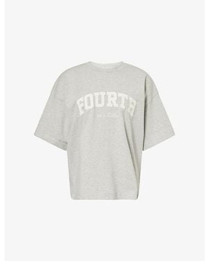 4th & Reckless Elowen Brand-Print Cotton T-Shirt - White