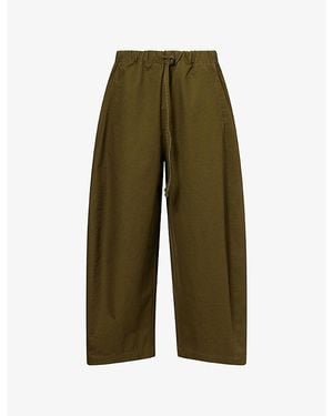 Entire studios Loft Wide-Leg Cotton Trousers - Green