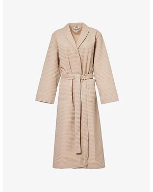 Lounge Underwear Waffle Textured Cotton-Blend Dressing Gown - Natural