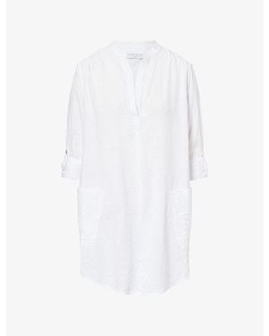 Seafolly Boyfriend Chambray Cotton Beach Shirt - White