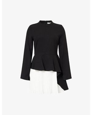 Jonathan Simkhai Amberly Pleated Woven Mini Dress - Black