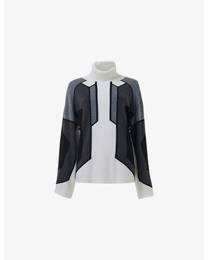 eem High-Neck Intarsia-Knit Wool-Blend Jumper - Black