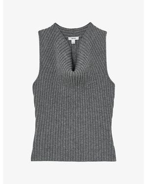 Reiss Maggie Cowl-Neck Wool-Blend Vest - Gray