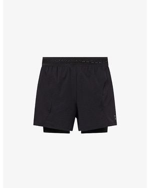 GYMSHARK Logo-Print 2-In-1 Woven Running Shorts - Black