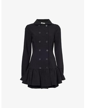 Peachy Den Romy Woven Mini Dress - Black