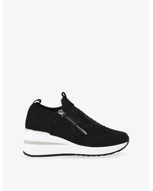 Carvela Kurt Geiger High-Sole Fabric Trainers - Black