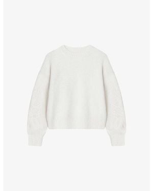 Ro&zo Appliqué-Sleeve Knitted Sweater - White