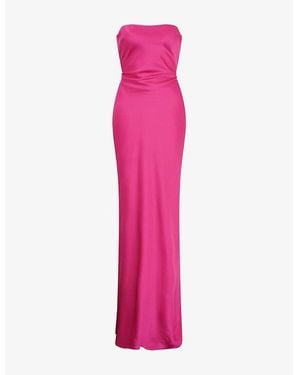 OMNES Amdra Strapless Satin Maxi Dress - Pink