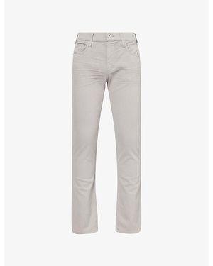PAIGE Transcend Federal Slim Straight-Leg Stretch-Denim Jeans - Grey