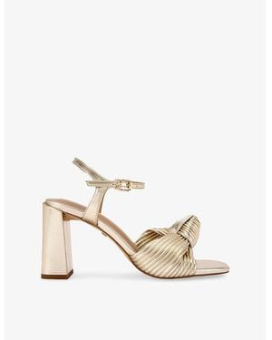 KG by Kurt Geiger Signet 105 Twisted-Strap Metallic Faux-Leather Heeled Sandals
