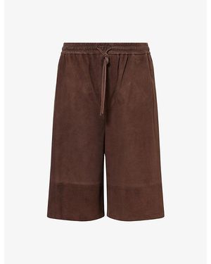 Loewe X Paula's Ibiza Drawstring Suede Shorts - Brown