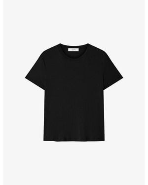 JOSEPH Livia Short-Sleeved Cotton-Jersey T-Shirt - Black
