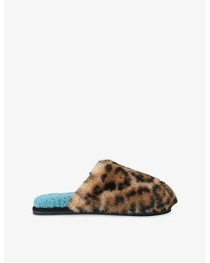 Kurt Geiger Kensington Faux-Fur Slippers - Brown