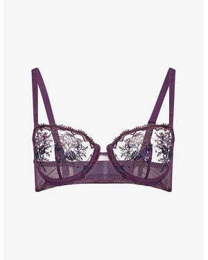 Simone Perele Intrigue Underwired Half-Cup Lace Bra - Purple