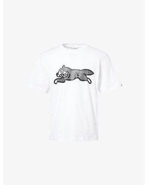 ICECREAM Glitter Running Dog Cotton T-Shirt - White