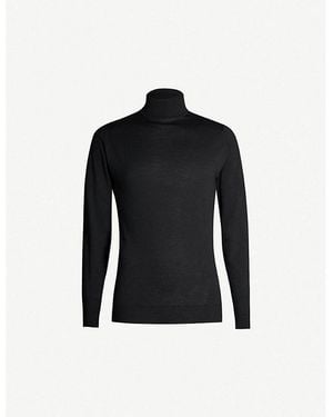 John Smedley Cherwell Turtleneck Wool Jumper - Black