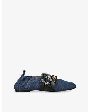 Ganni Sue Triple Denim Ballerina Flats - Blue